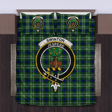 Swinton Tartan Quilt Bed Set with Family Crest