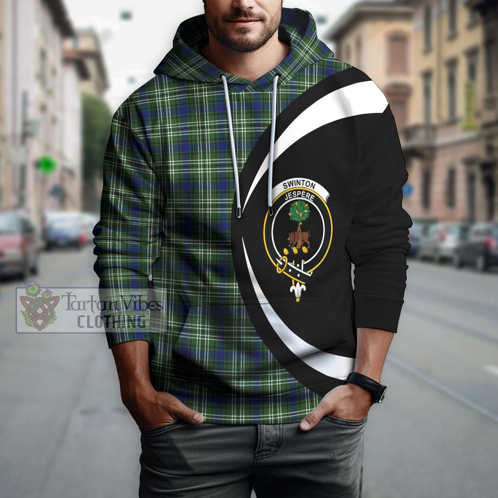 Swinton Tartan Hoodie with Family Crest Circle Style Zip Hoodie - Tartan Vibes Clothing