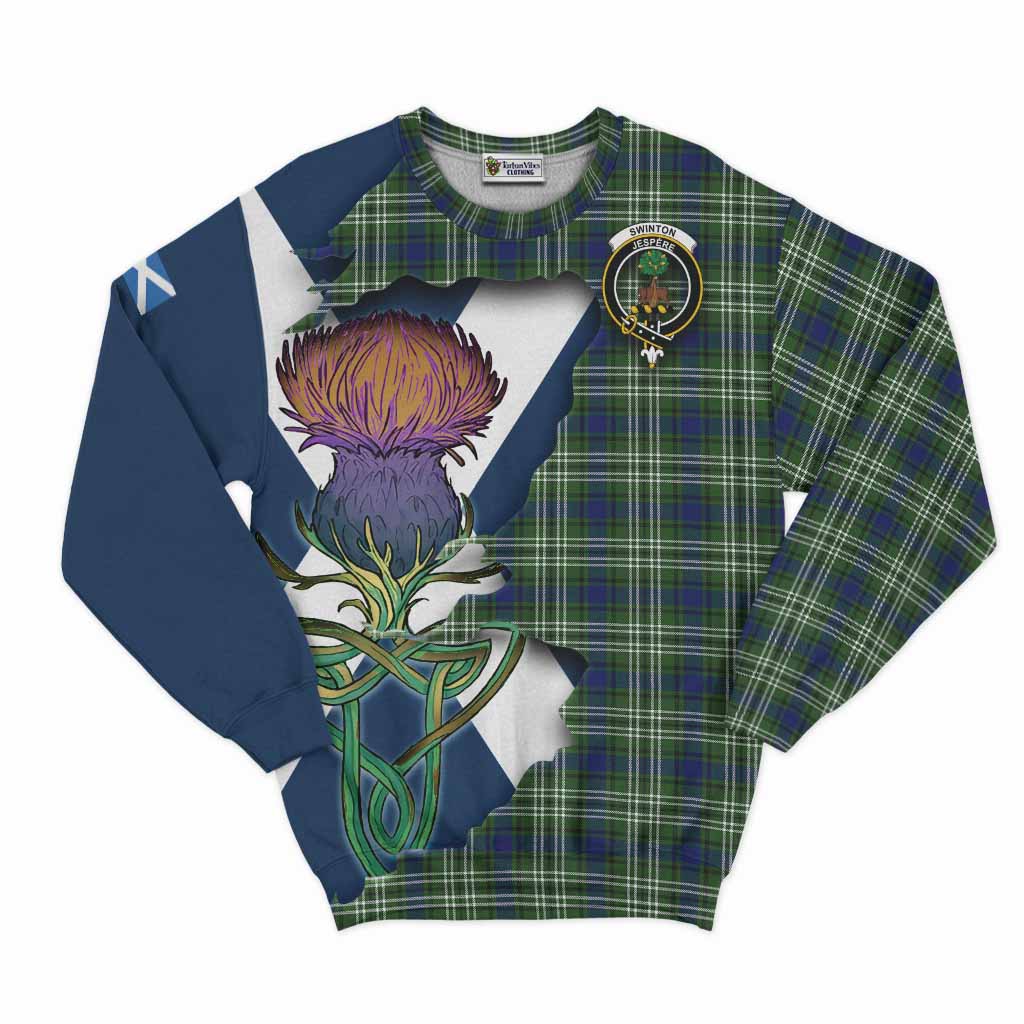 Swinton Tartan Family Crest Sweatshirt Scottish Thistle Celtic Inspired Unisex - Tartan Vibes Clothing