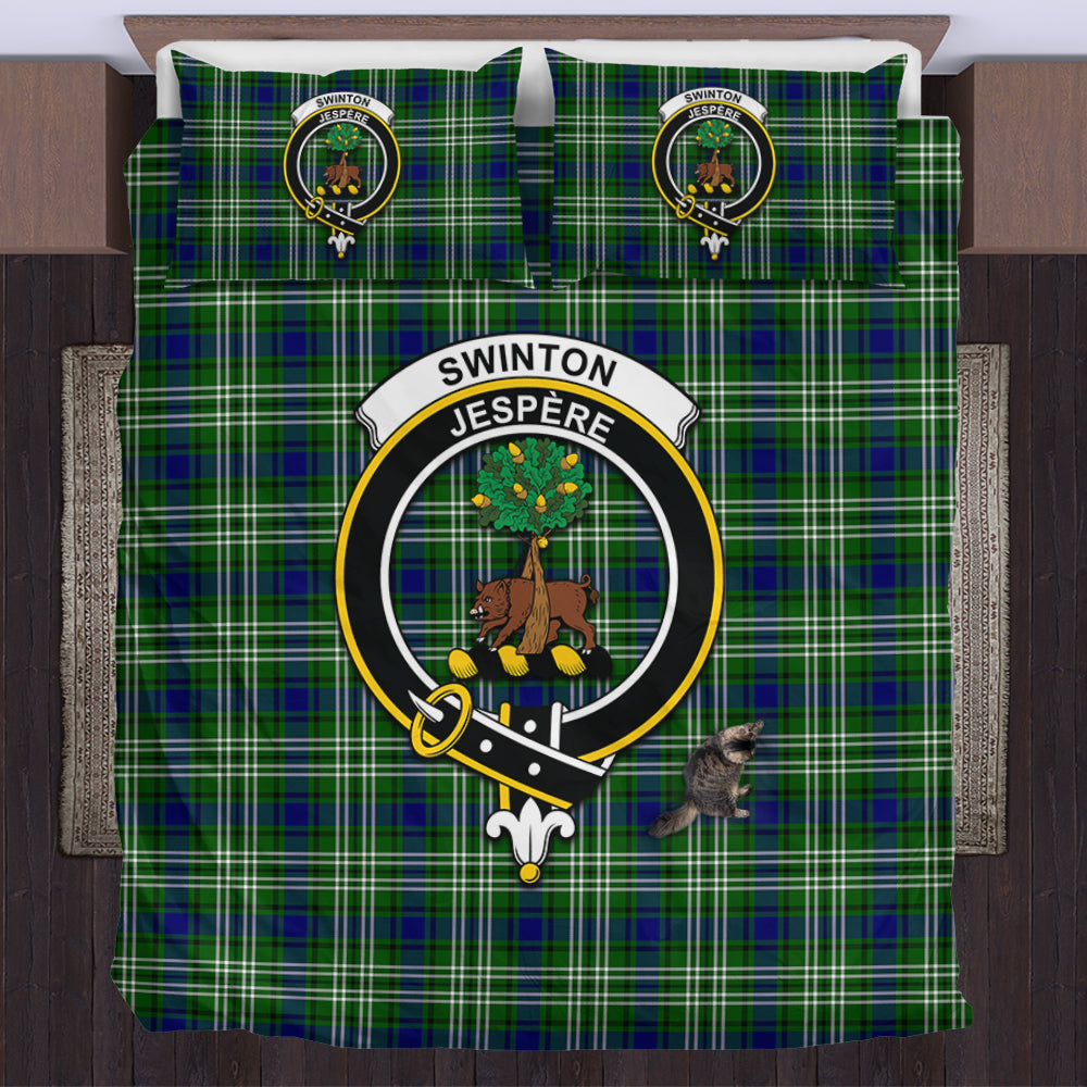 Swinton Tartan Bedding Set with Family Crest US Bedding Set - Tartan Vibes Clothing