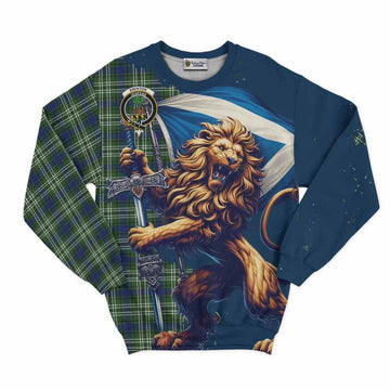 Swinton Tartan Family Crest Sweatshirt with Scottish Majestic Lion