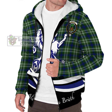 Swinton Tartan Sherpa Hoodie with Alba Gu Brath Regal Lion Emblem