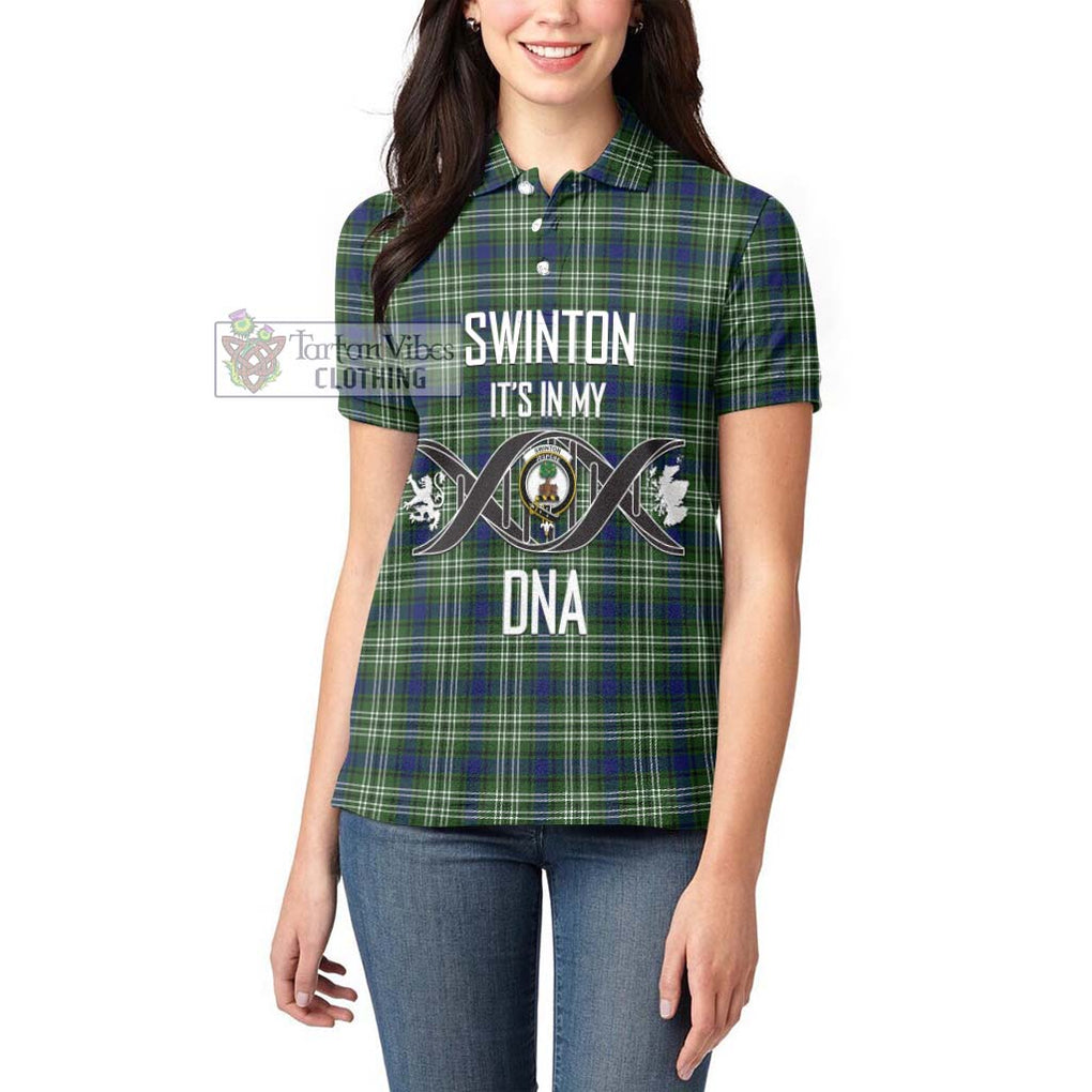 Swinton Tartan Women's Polo Shirt with Family Crest DNA In Me Style Women - Tartanvibesclothing Shop