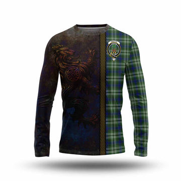 Swinton Tartan Family Crest Long Sleeve T-Shirt Alba Gu Brath Be Brave Lion Ancient Style Unisex - Tartan Vibes Clothing