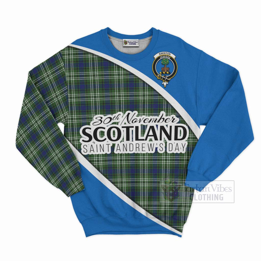 Tartan Vibes Clothing Swinton Family Crest Tartan Sweatshirt Celebrate Saint Andrew's Day in Style