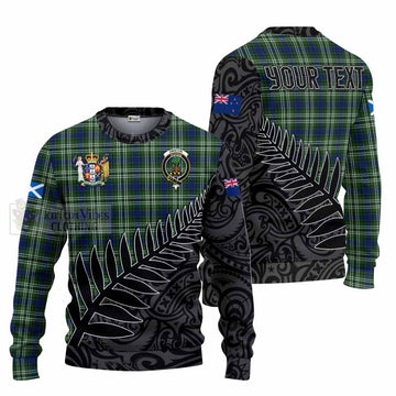 Swinton Crest Tartan Knitted Sweater with New Zealand Silver Fern Half Style Unisex - Tartan Vibes Clothing