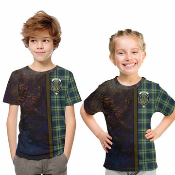 Swinton Tartan Family Crest Kid T-Shirt Alba Gu Brath Be Brave Lion Ancient Style Youth XL Size14 - Tartan Vibes Clothing