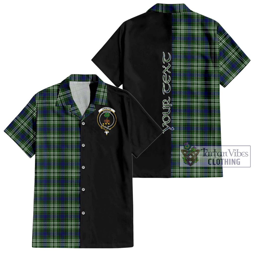 Swinton Tartan Short Sleeve Button Shirt with Family Crest and Half Of Me Style Kid - Tartanvibesclothing Shop