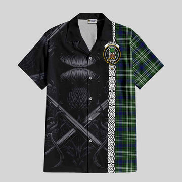 Swinton Tartan Hawaiian Shirt with Family Crest Cross Sword Thistle Celtic Vibes Kid - Tartan Vibes Clothing