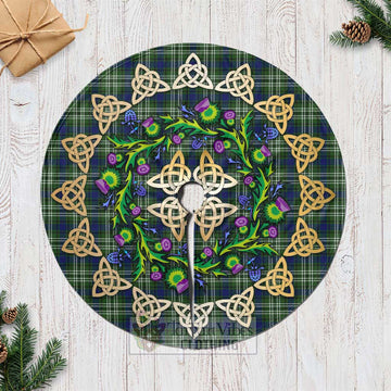 Swinton Tartan Christmas Tree Skirt with Thistle Celtic Knot Style Casual Tree Skirts - Tartan Vibes Clothing