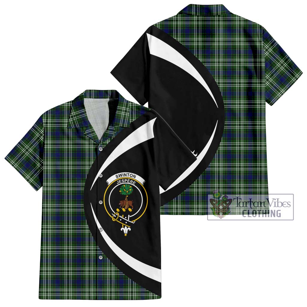 Swinton Tartan Short Sleeve Button Up with Family Crest Circle Style Kid - Tartan Vibes Clothing