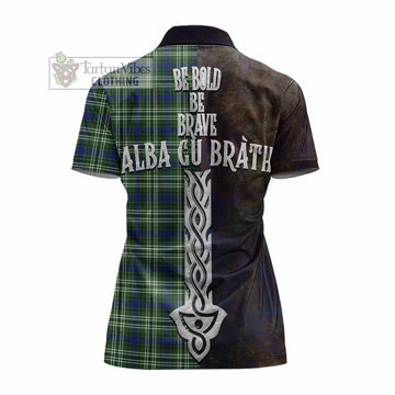 Swinton Tartan Family Crest Women's Polo Shirt Alba Gu Brath Be Brave Lion Ancient Style - Tartan Vibes Clothing