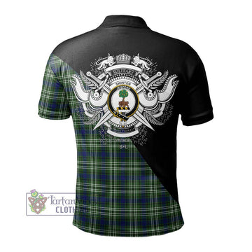 Swinton Tartan Polo Shirt with Family Crest and Military Logo Style