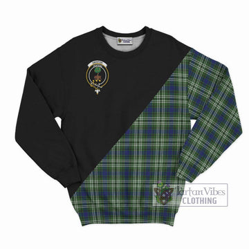 Swinton Tartan Sweatshirt with Family Crest and Military Logo Style