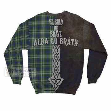 Swinton Tartan Family Crest Sweatshirt Alba Gu Brath Be Brave Lion Ancient Style - Tartan Vibes Clothing
