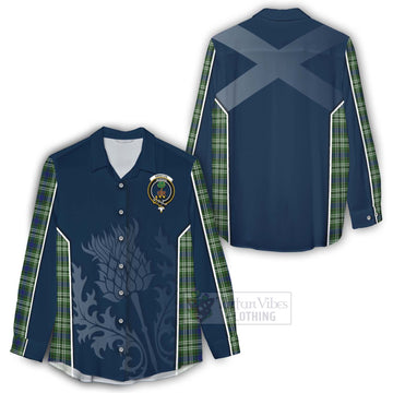 Swinton Tartan Women's Casual Shirt with Family Crest and Scottish Thistle Vibes Sport Style