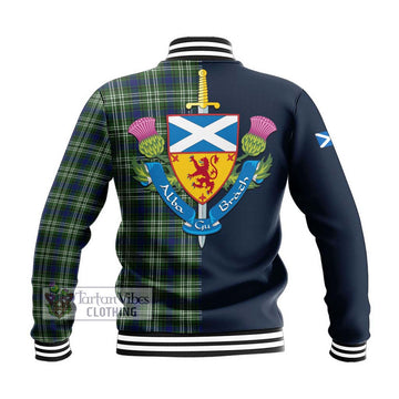 Swinton Tartan Baseball Jacket Alba with Scottish Lion Royal Arm Half Style - Tartan Vibes Clothing