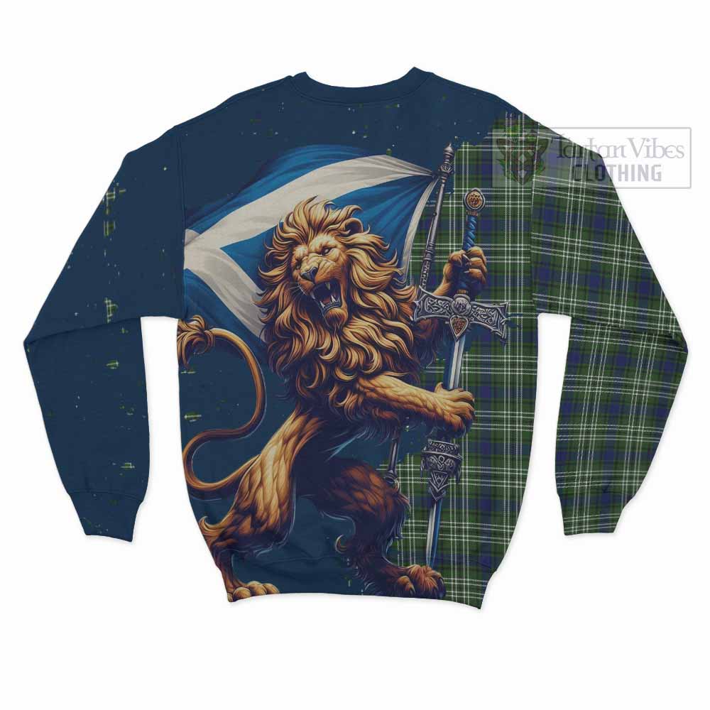 Tartan Vibes Clothing Swinton Tartan Family Crest Sweatshirt with Scottish Majestic Lion