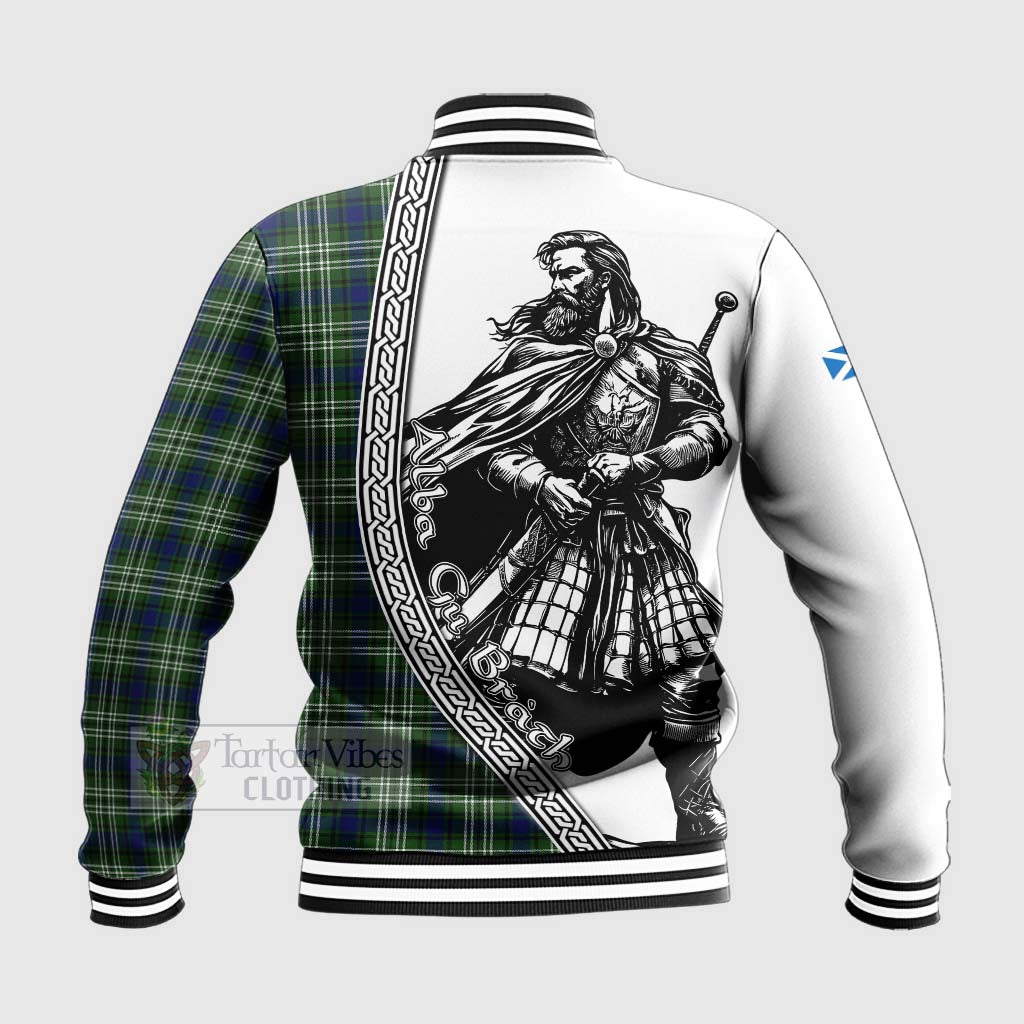 Swinton Tartan Clan Crest Baseball Jacket with Highlander Warrior Celtic Style - Tartan Vibes Clothing