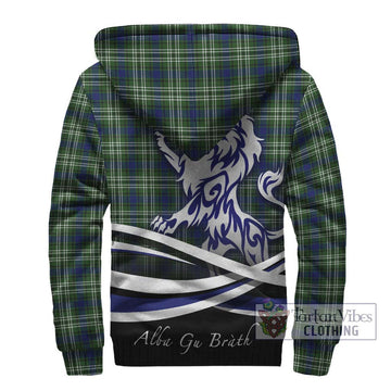 Swinton Tartan Sherpa Hoodie with Alba Gu Brath Regal Lion Emblem