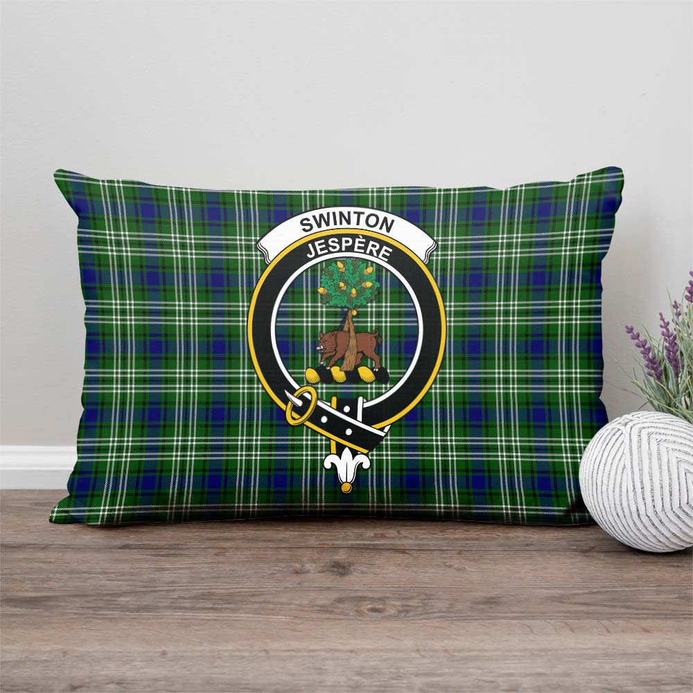 Swinton Tartan Pillow Cover with Family Crest Rectangle Pillow Cover - Tartanvibesclothing