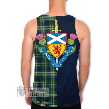 Swinton Tartan Men's Tank Top Alba with Scottish Lion Royal Arm Half Style