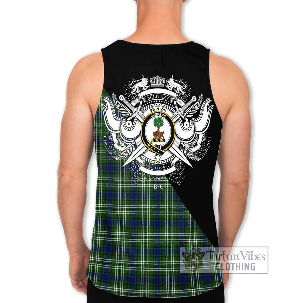 Swinton Tartan Men's Tank Top with Family Crest and Military Logo Style - Tartanvibesclothing Shop