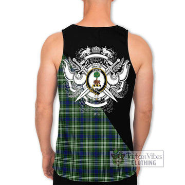 Swinton Tartan Men's Tank Top with Family Crest and Military Logo Style