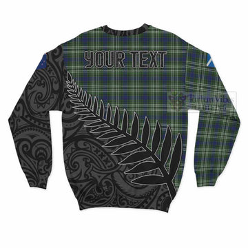 Swinton Crest Tartan Sweatshirt with New Zealand Silver Fern Half Style