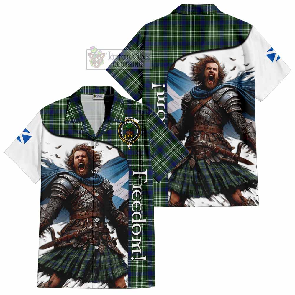 Tartan Vibes Clothing Swinton Crest Tartan Short Sleeve Button Shirt Inspired by the Freedom of Scottish Warrior