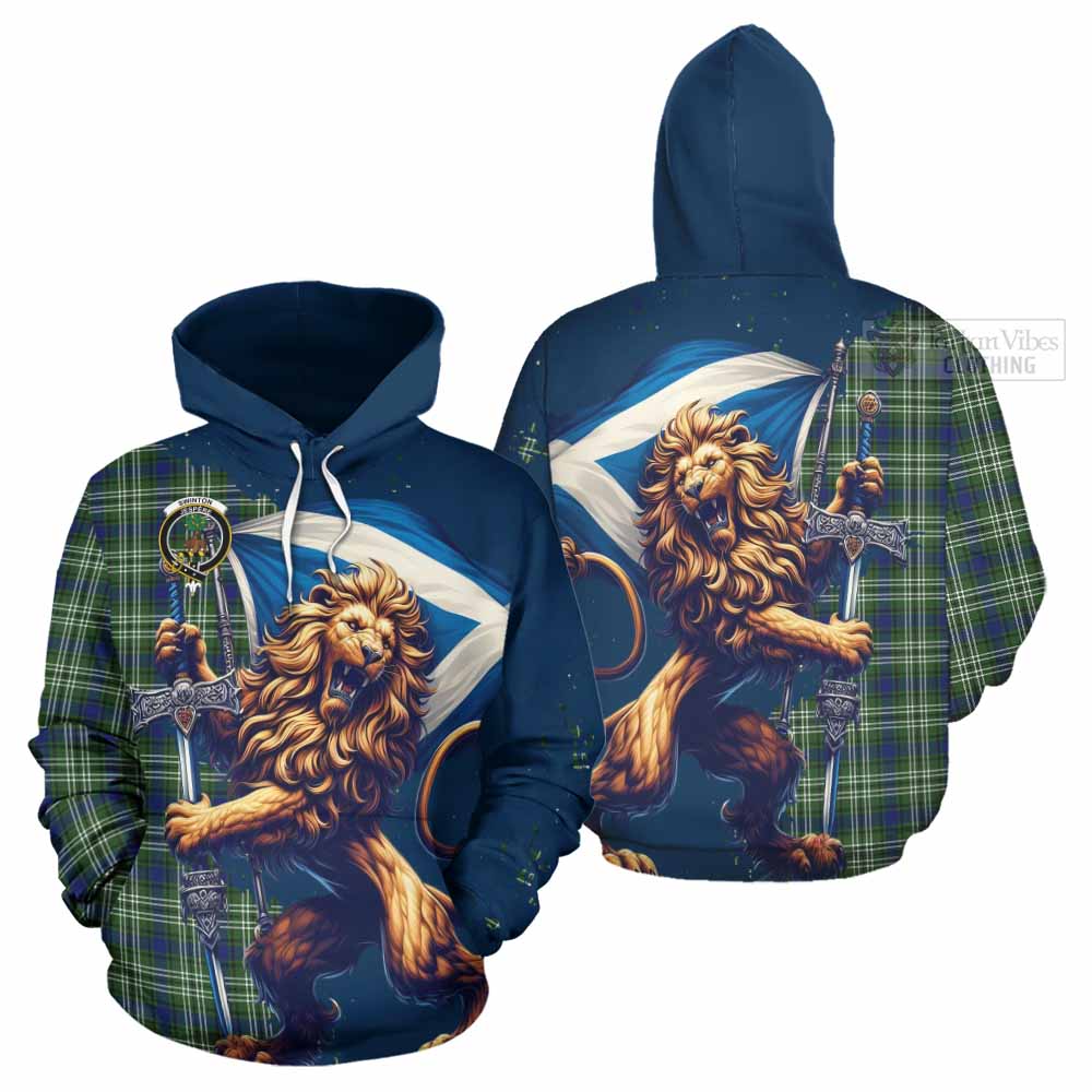 Tartan Vibes Clothing Swinton Tartan Family Crest Hoodie with Scottish Majestic Lion