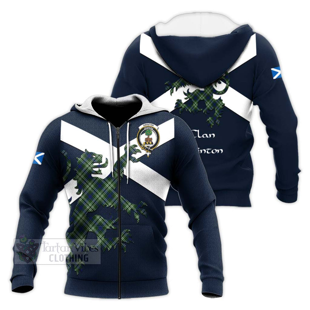 Tartan Vibes Clothing Swinton Tartan Lion Rampant Knitted Hoodie – Proudly Display Your Heritage with Alba Gu Brath and Clan Name