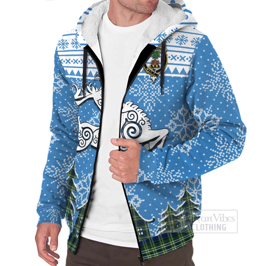 Tartan Vibes Clothing Swinton Clan Christmas Sherpa Hoodie Celtic Reindeer Style