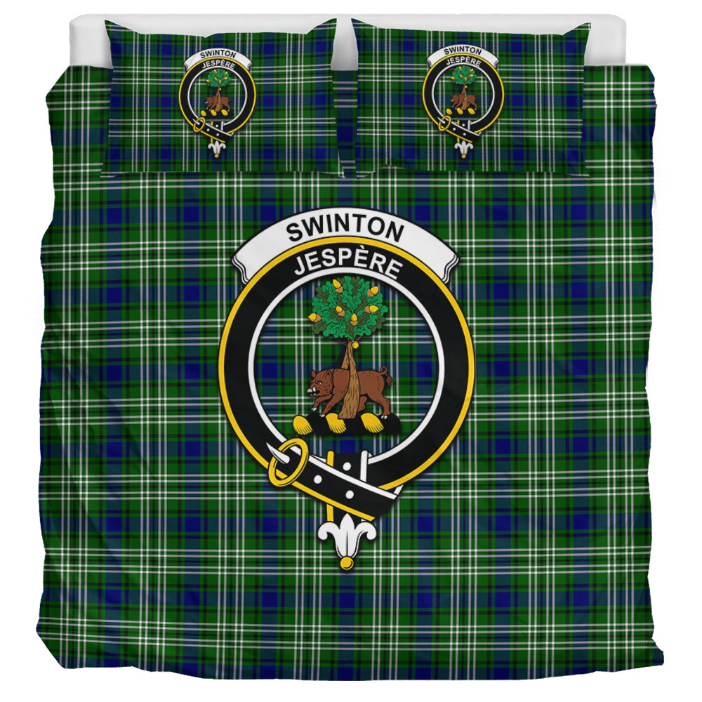 Swinton Tartan Bedding Set with Family Crest UK Bedding Set UK Super King 104*94 inch - Tartan Vibes Clothing