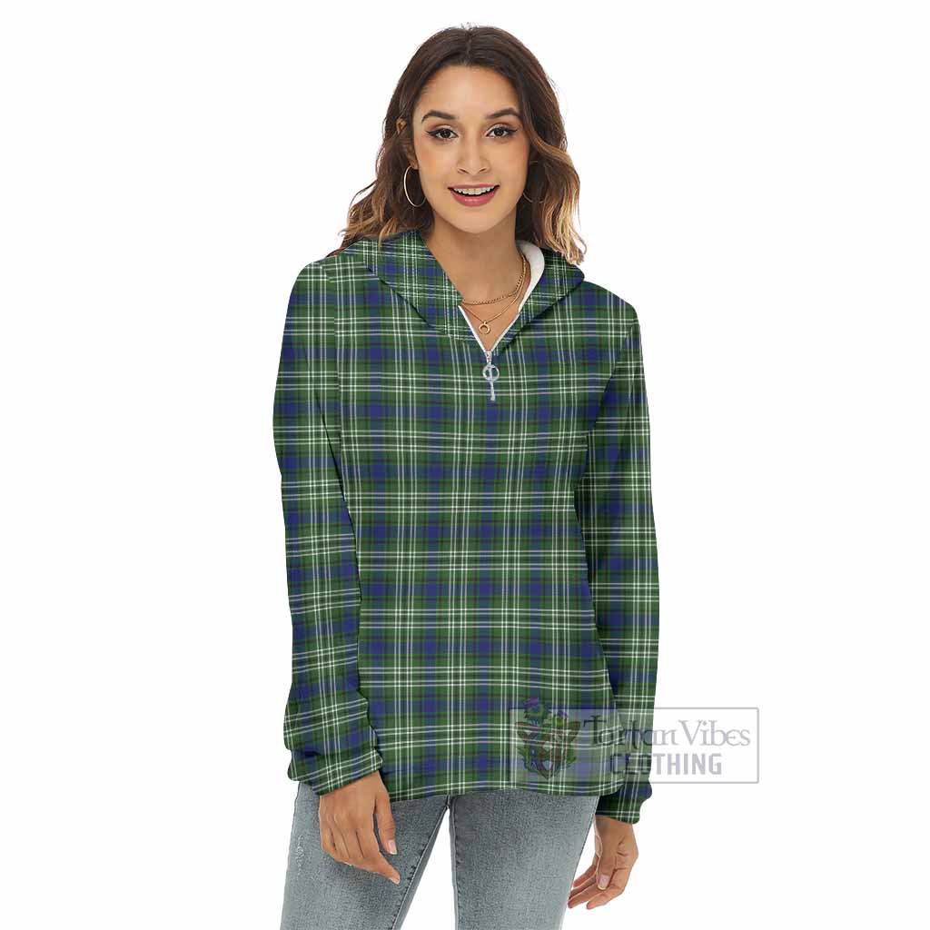 Swinton Tartan Women's Borg Fleece Hoodie with Half Zip - Tartan Vibes Clothing