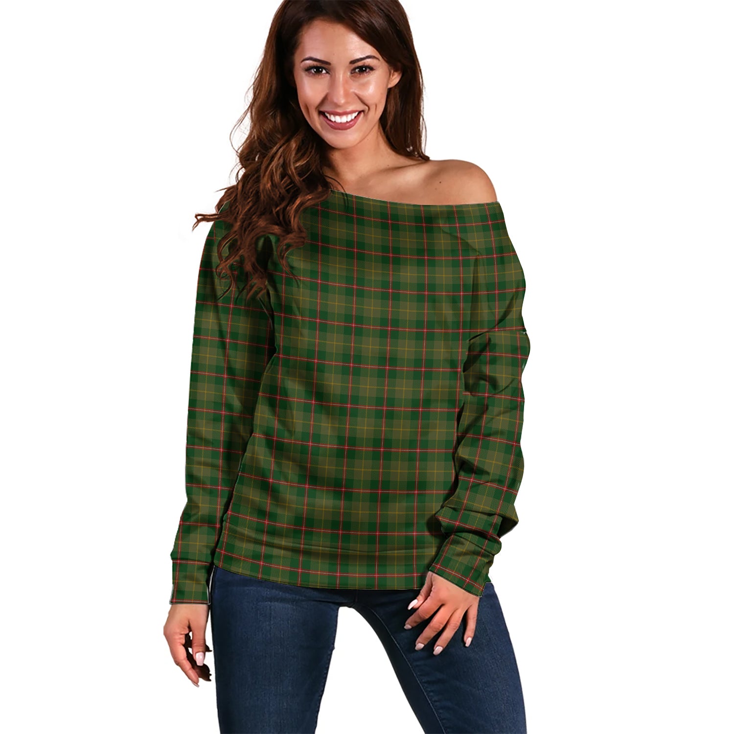 Symington Tartan Off Shoulder Women Sweater Women - Tartanvibesclothing Shop