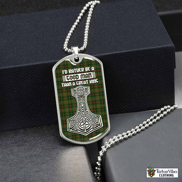 Symington Tartan Dog Tag Necklace Viking Mjolnir Style