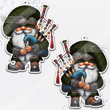 Symington Tartan Bagpiper Gnome Christmas Ornament