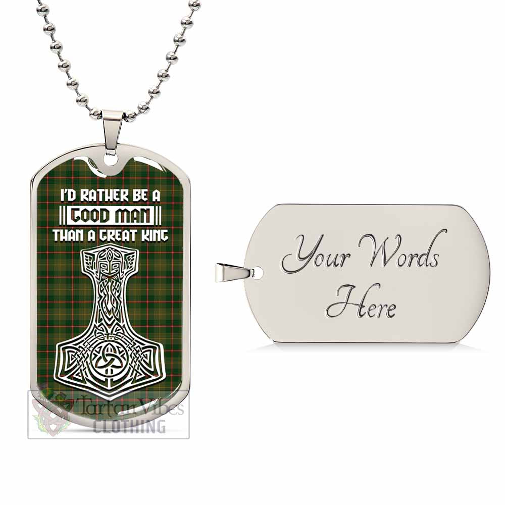 Tartan Vibes Clothing Symington Tartan Dog Tag Necklace Viking Mjolnir Style