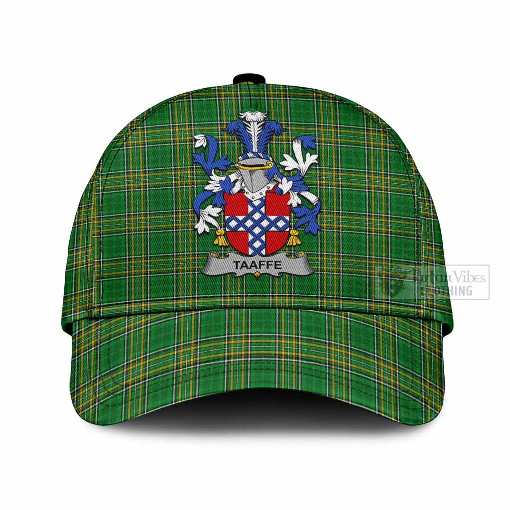 Tartan Vibes Clothing Taaffe Irish Clan Tartan Classic Cap with Coat of Arms