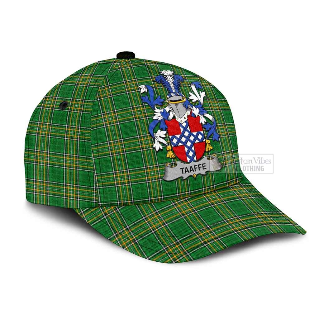 Tartan Vibes Clothing Taaffe Irish Clan Tartan Classic Cap with Coat of Arms