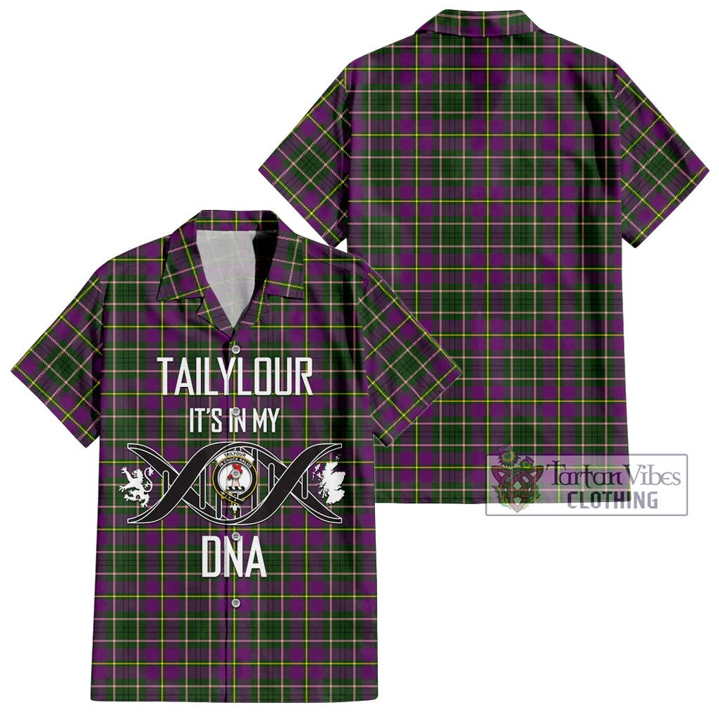 Tailylour Tartan Short Sleeve Button Shirt with Family Crest DNA In Me Style Kid - Tartanvibesclothing Shop