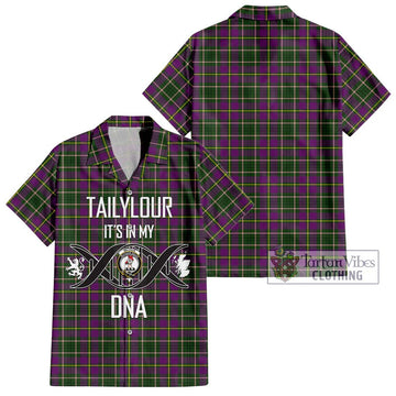 Tailylour Tartan Short Sleeve Button Shirt with Family Crest DNA In Me Style