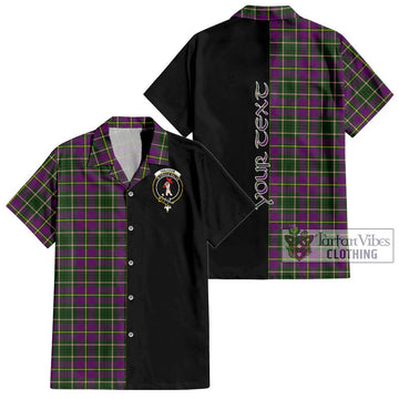 Tailylour Tartan Short Sleeve Button Shirt with Family Crest and Half Of Me Style