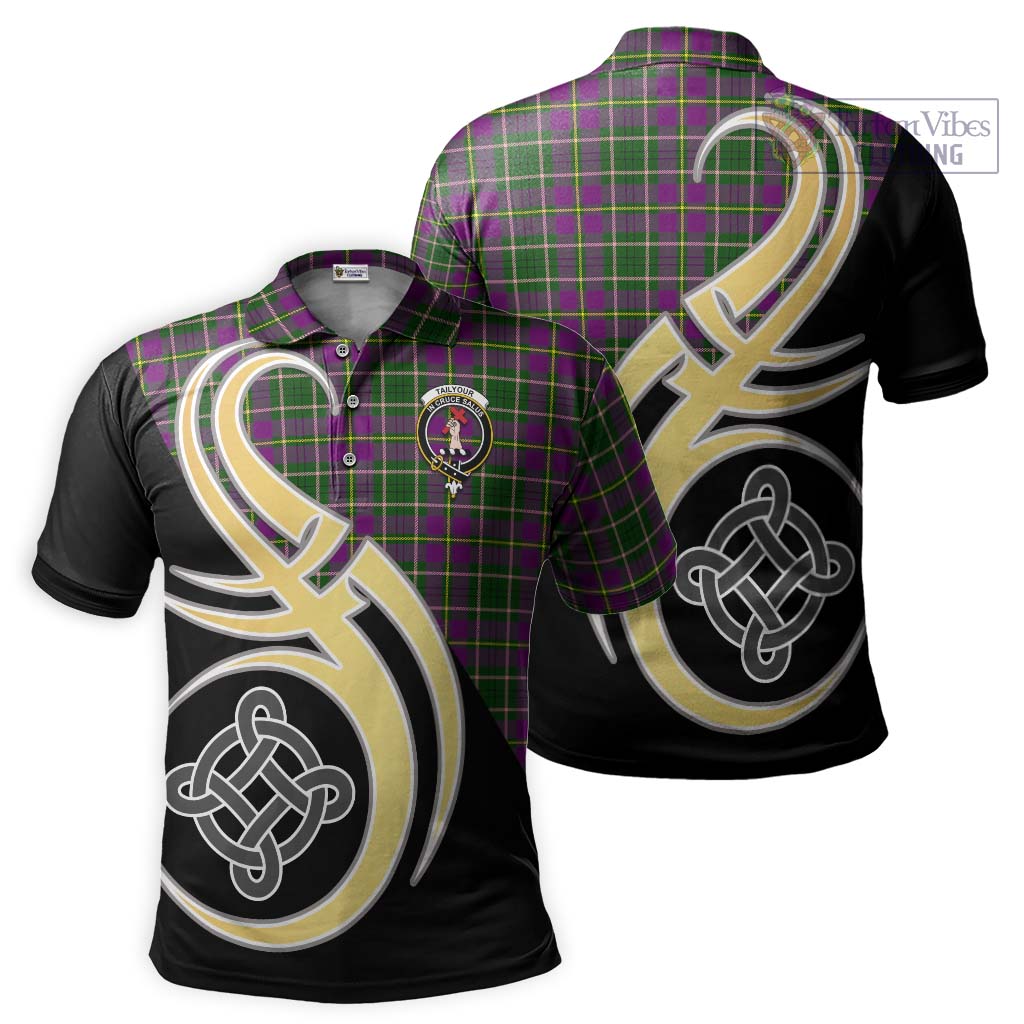 Tartan Vibes Clothing Tailylour Tartan Polo Shirt with Family Crest and Celtic Symbol Style