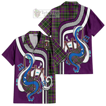 Tailylour Tartan Short Sleeve Button Shirt with Epic Bagpipe Style