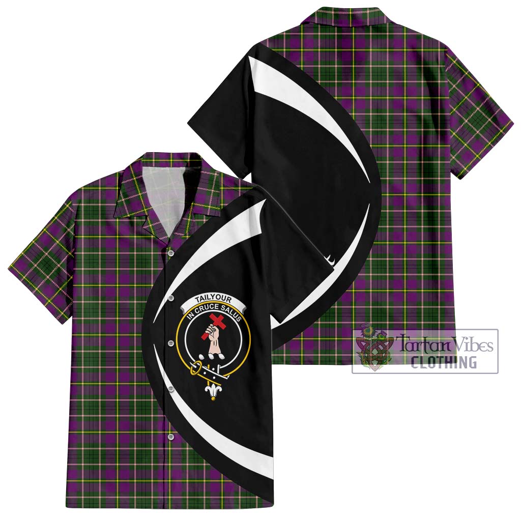 Tartan Vibes Clothing Tailylour Tartan Short Sleeve Button Up with Family Crest Circle Style