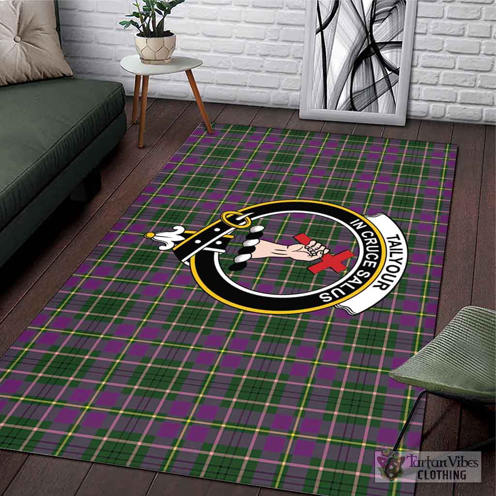 Tartan Vibes Clothing Tailylour Tartan Area Rug with Family Crest