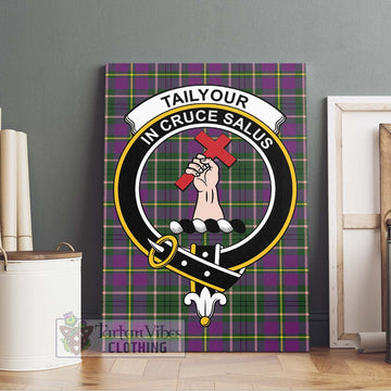 Tailylour Tartan Canvas Print Wall Art with Family Crest