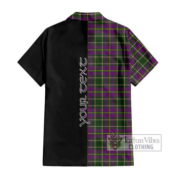 Tailylour Tartan Short Sleeve Button Shirt with Family Crest and Half Of Me Style